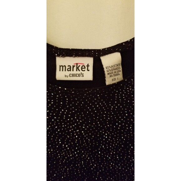 Chico's Women's Top Shell Sparkle Sleeveless Black Liquid Knit Size Medium - Picture 5 of 5